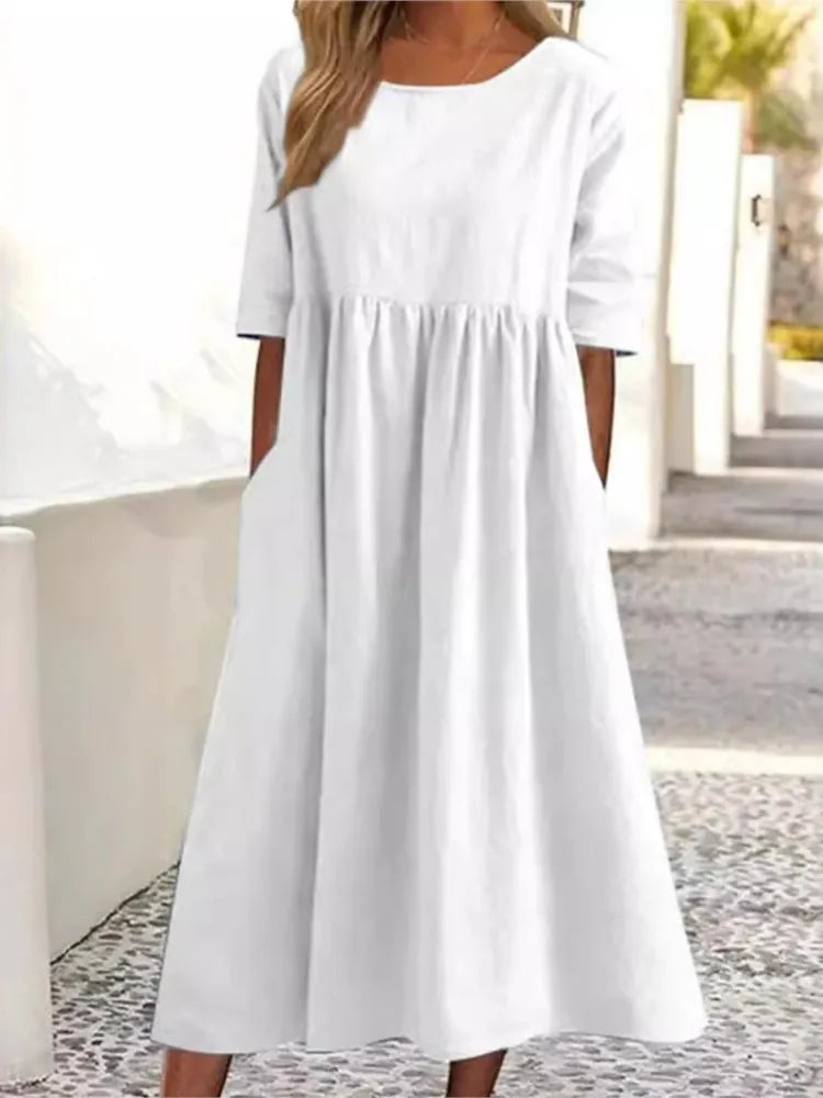 Women's Summer Dress with Floral Print | Lightweight Fabric for Effortless Elegance