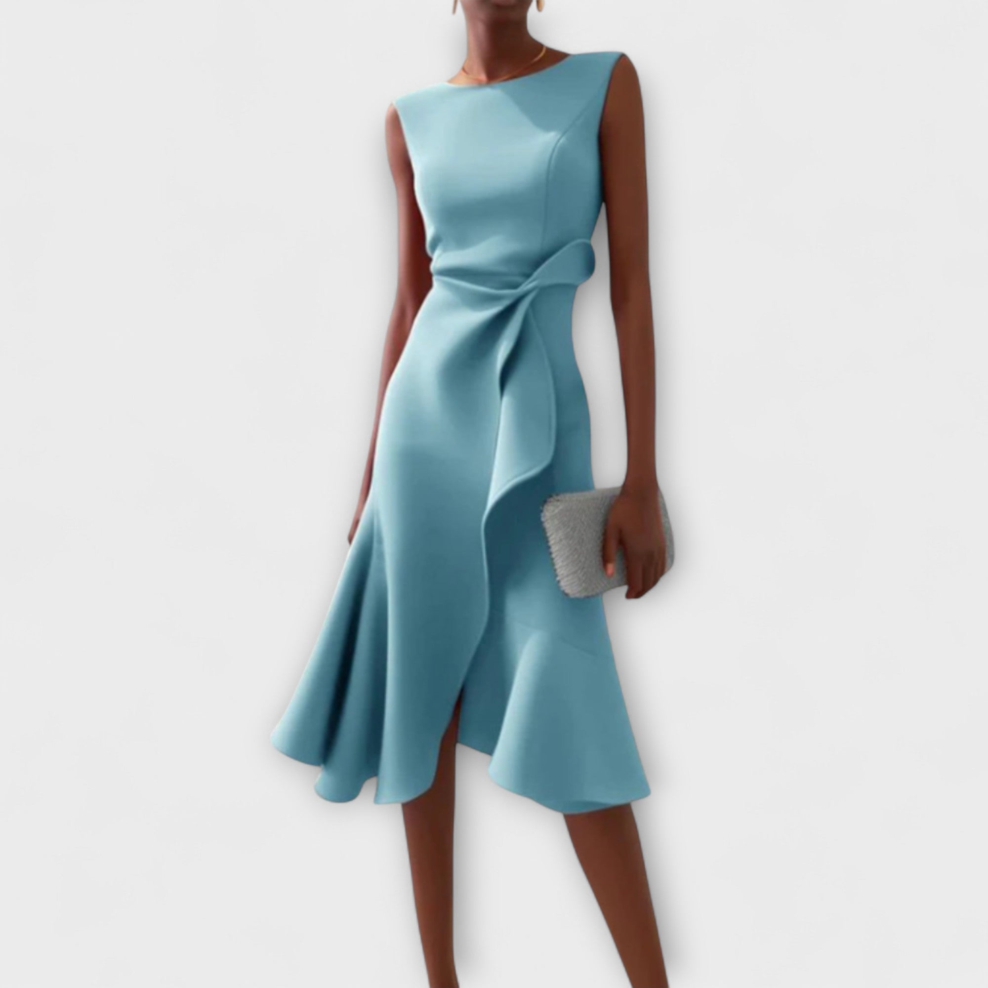 Asymmetric Midi Dress with Draped Detail | Elegant Style for Effortless Movement