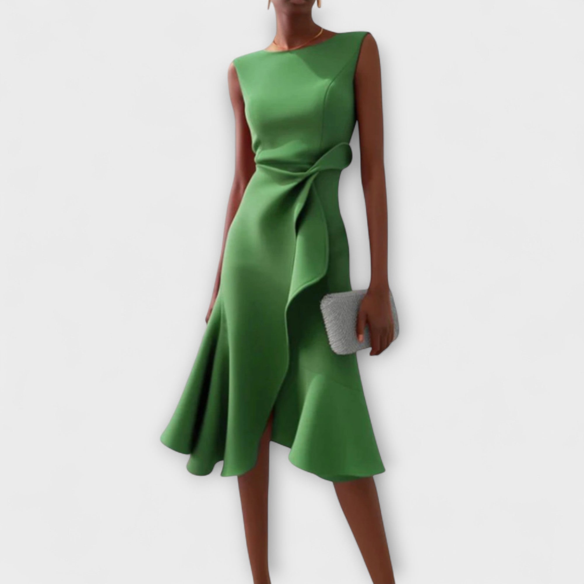 Asymmetric Midi Dress with Draped Detail | Elegant Style for Effortless Movement