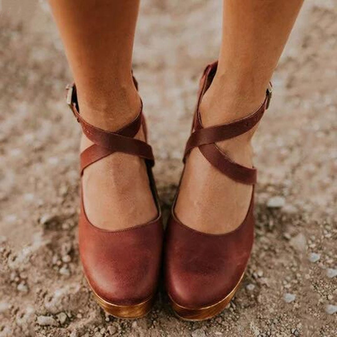 Timeless Elegance | Black Wedge Heels for Women with Adjustable Ankle Strap | All-Day Comfort for Every Occasion 3