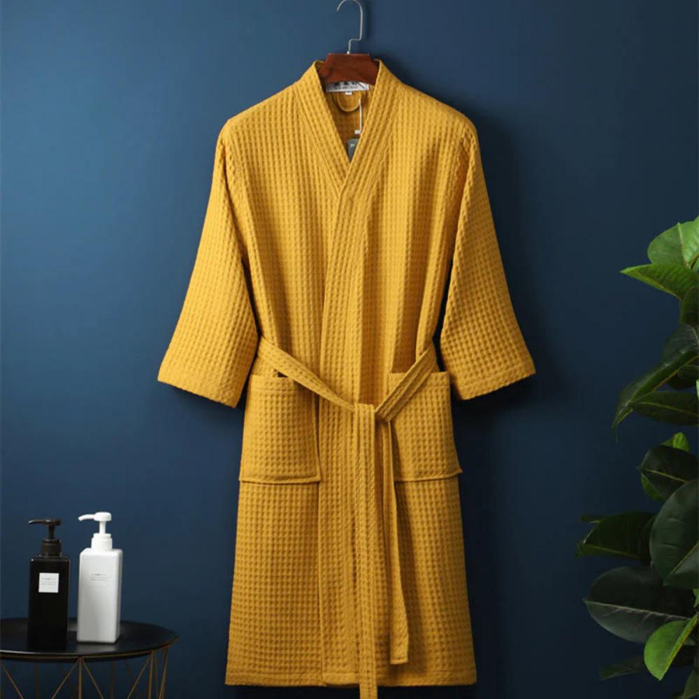 Waffle Cotton Men's Robe | Soft, Lightweight, Breathable Bathrobe for Everyday Comfort 0