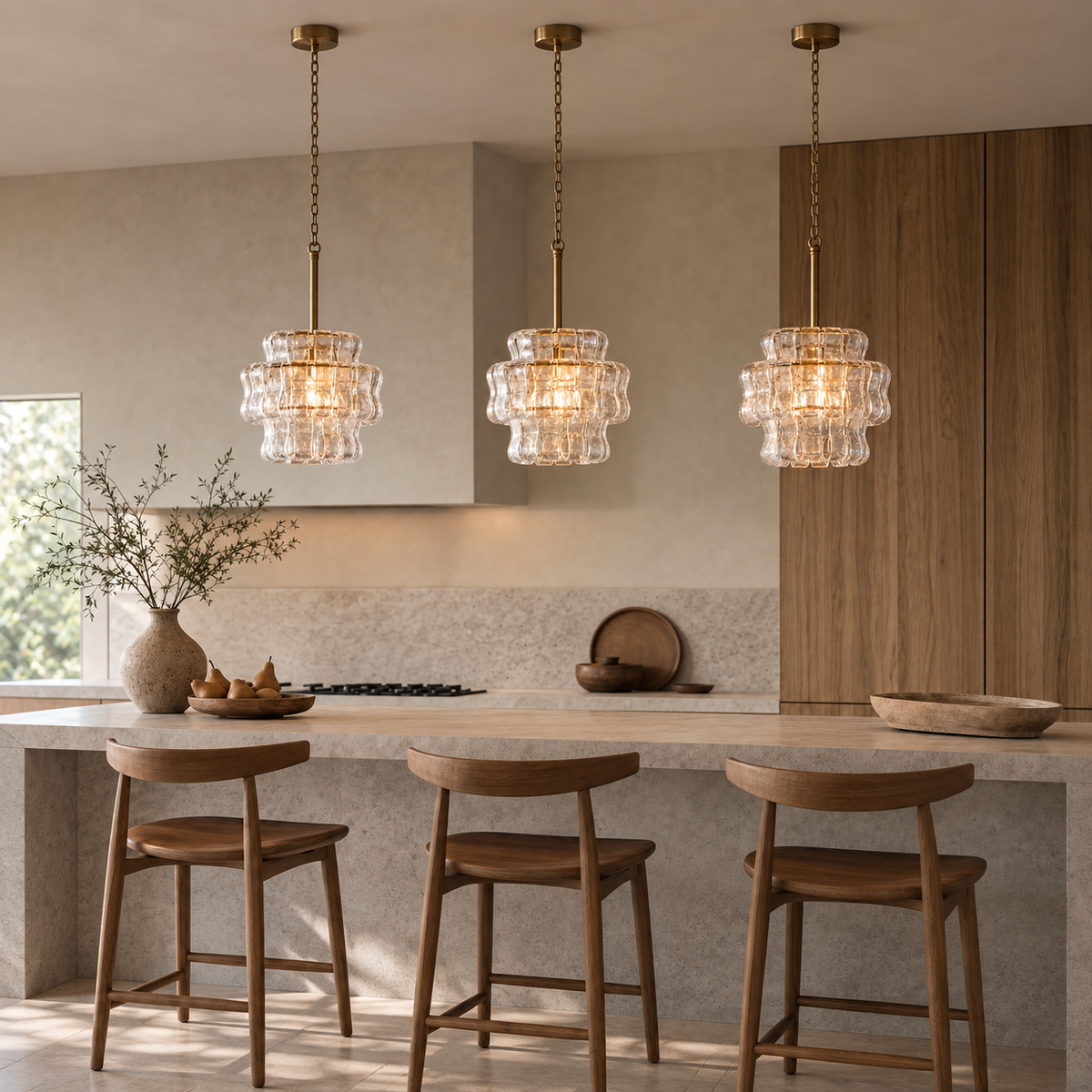 Ghiaccio Pendant – trio over kitchen island